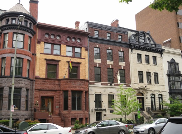 A row of eclectic architecture in Dupont Circle